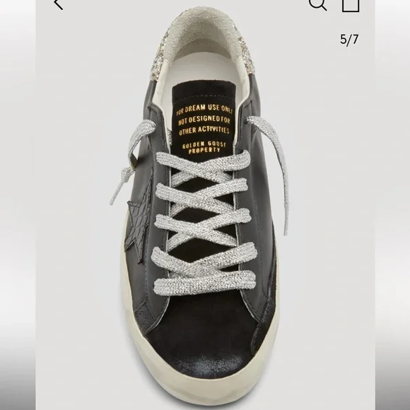 Golden Goose Super Star Croco Leather Low Top Glitter Sneaker 40 / 10 - Picture 4 of 16